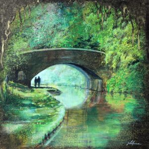 Hand finished Canvas Print, Summer Bridge