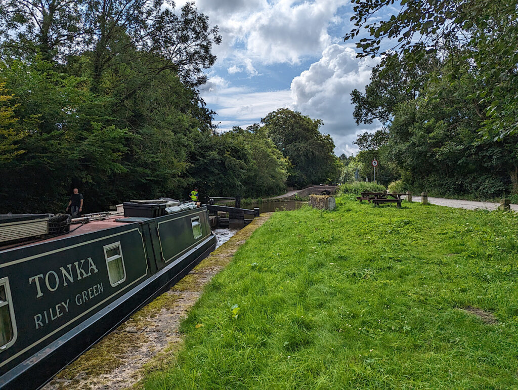 Tonka waiting to leave the lock