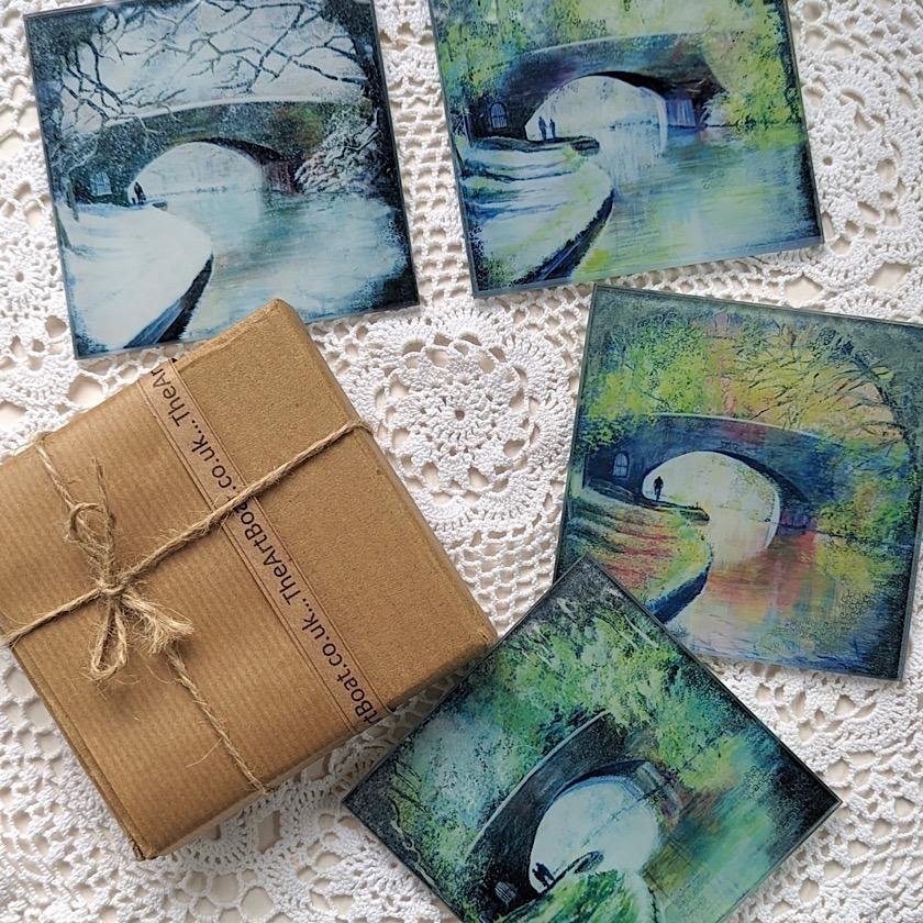 Glass Coasters-Bridge for all Seasons