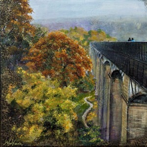 Painting of Pontcysyllte aqueduct, viewed from the side